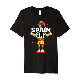 Spain Elf Matching Proud Patriotic Group Christmas Party Premium T-Shirt