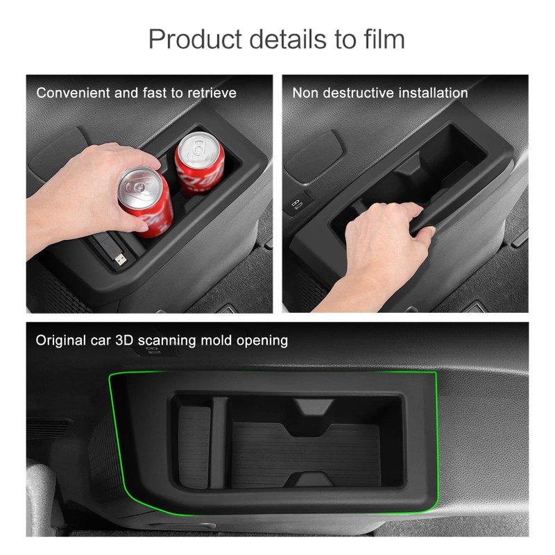 SMABEE 2PCS Rear Cup Holder Inserts for 2024 2025 Toyota