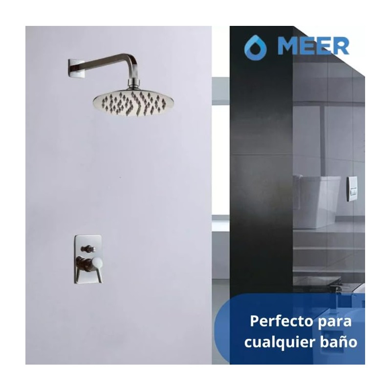 MEER Faucets by CNX Regadera Redonda de Lluvia (Acero Inoxidable)