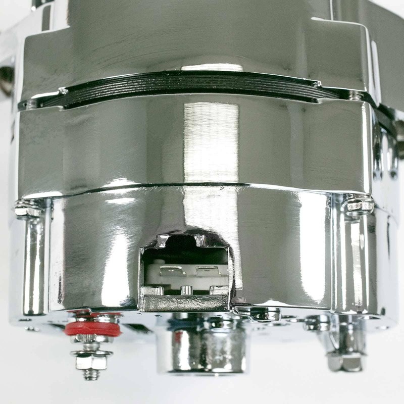 Top Street Performance ES1001C Chrome 110 Amp Alternator with 1/3