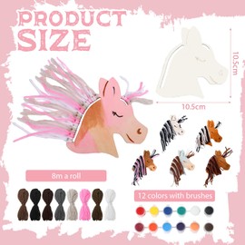 Geelin 24 Pcs Wooden Horse Craft Unfinished Wooden Cutouts Horse Painting Kit Unicorn Ornament DIY Cowboy Craft Gift Tags Paint You Own for Derby Party Favors Art Activity Home Decoration (Cute)
