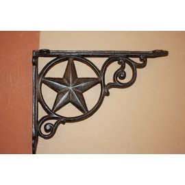 Set of 4 Lone Star Shelf Brackets Heavy Cast Iron 9 inch x 6 1/2 inch Volume Priced, B-19