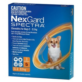 Nexgard Buy Nexgard Spectra Chewables For Very Small Dogs 2 to 3.5kg Orange 3 Pack Online