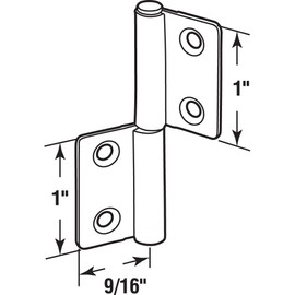 Slide-Co 162171 Bi-Fold Door Hinge, Brass Plated Steel