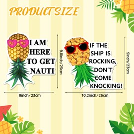 Copkim 2 Pcs Large Pineapple Magnets for Cruise Door Decorations Thicken Pineapple Magnetic Stickers for Ship Cabin Car Fridge Carnival Stateroom Refrigerator Funny Gift(Cute Style)