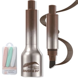 Instant Brow Brush, Liquid Eyebrow Brush, 2025 New Microblading Eyebrow Pen Contains 3 Eyebrow Knives, Waterproof & Sweatproof, Natural & quick-drying, Creating Wild Natural Eyebrows (#04 Chocolate)