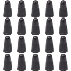 nuoshen Bicycle Tyre Valve Caps, Pack of 20 Bicycle Valve Caps, Bicycle Dust Caps, Black Dust Cover for Mountain Bike, Road Bike, Mountain Bike Valve Cover