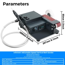 Twotrees Belt Sander, 350W Dual Motor Rotary Tool Sand Belt Integrated Machine for Carving and Milling a Wide Range of Metals, Wood and Other Materials