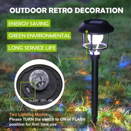 MAGGIFT Tall Solar Garden Lights with Red, Blue, Green LEDs Rotate Ball, Solar Lights Outdoor for Pathway Landscape Decor, 4 Pack, 2 Modes (Multicolor/Flashing)