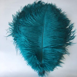 Shekyeon 12-14inch(30-35cm) Ostrich Feathers Plumes for Wedding Centerpieces Pack of 10 (Teal)