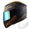 1STorm Motorcycle Full Face Helmet Skull King Matt Orange+ One