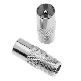 FANGWSSIBEI TV Aerial Coaxial Connectors Cable F-Connectors, 9.5 TV Male to F Female Coax Connector Adaptor, for TV Aerial Satellite Cables 2 Pcs