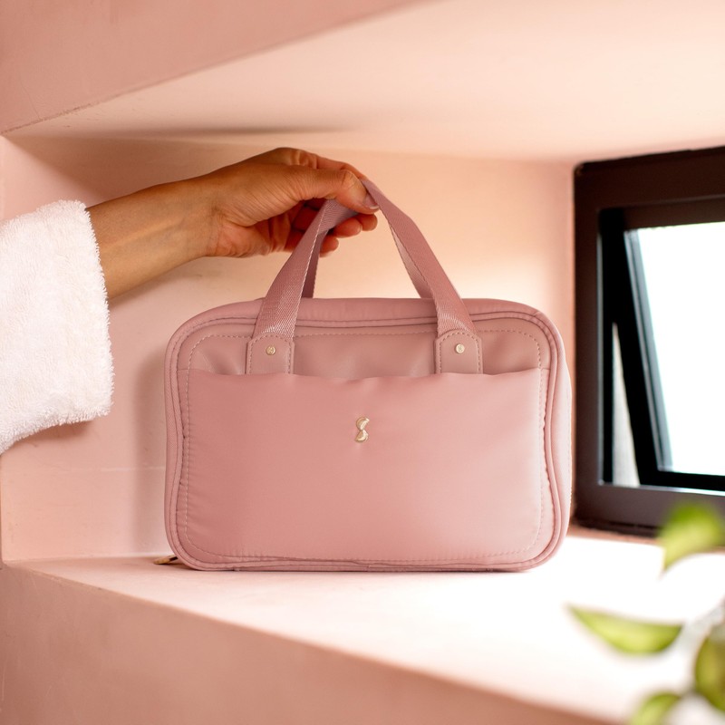 Stackers Recycled Nylon Pink Hanging Washbag