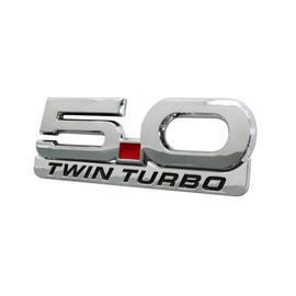 Twin Turbo 5.25" Chrome Fender Lower Emblem Accent Made for Mustang GT 5.0 V8 2015-2023