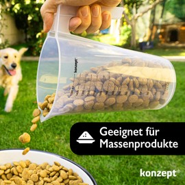 KONZEPT Measuring Jug, 1 Litre, Various Sizes to Choose From, Ideal for Kitchen, Garden, Workshop, Transparent, Robust Plastic, Stackable Litre Measure