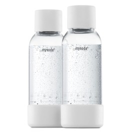 Mysoda Quick-Connect Reusable Water Bottles 0.5L BPA Free Plastic - White (Pack of 2)