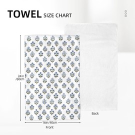 CXMEIFLY Boho Kitchen Towels 16x24 Inch Set of 2, Spring Navy Blue Flower Decor Dish Towels, Vintage Seasonal Floral Plant Summer Decorative Hand Towels Absorbent Dishcloth for Home Kitchen Dining