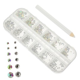 Healeved 3sets DIY Craft Gems Rhinestones for Nail Art Makeup Nail Diamonds Glue Included