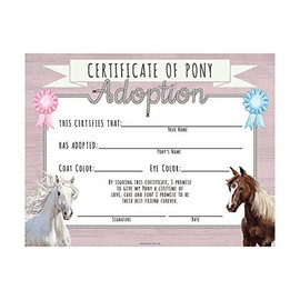 Fun Express Pony Adoption Certificates - Stationery - 12 Pieces