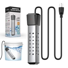 KYOULP Portable Immersion Water Heater, 2000W, Stainless Steel, Above Ground Pool Heater with Digital LCD Thermometer