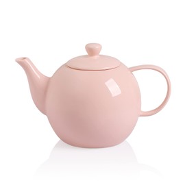 Sweejar Porcelain Teapot with Removable Stainless Steel Infuser,Microwave & Dishwasher Safe Tea Pots for Loose Tea,Tea Infuser Pots for Chrismas Women Gift (40oz Pink)