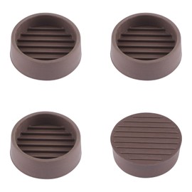 UFURMATE 1.5’’ 4 PCs Brown Round Non-Slip Furniture Pads, Noise Reduction Anti-Skid Anti-Abrasion Rubber Furniture Gripper Coasters for Beds Sofa Chairs Tables