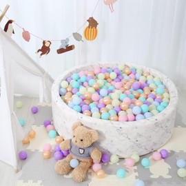 STARBOLO Ball Pit Balls for Kids -100pcs Macaron Pit Balls Crush Proof Plastic Toy Balls for Toddler Ball Pit, Ball Pit Play Tent, Baby Pool Water Toys, Kiddie Pool, Party Decoration, Photo Props