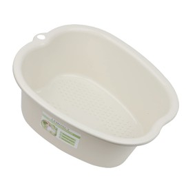 Lemoncy Plastic Foot Basin Feet Bath Spa Wash Bucket and Massage Sturdy Tub for Soaking Foot,Detox,Toe Nails, and Ankles,Pedicure,Portable Feet Tub Beige