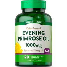 Evening Primrose Oil 1000mg | 120 Softgel Capsules | High Strength Omega 6 and GLA | by Natures Truth