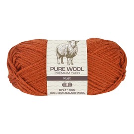 Yatsal Premium 3-Ply Pure Wool Yarn 50 g, Rust