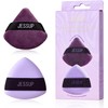 Jessup Borla Maquillaje, 2pcs Borlas Polvos Triangulares Puffs Suaves para