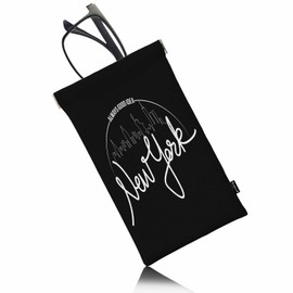 Beabes Leather Glasses Case New York Eyeglass Cases Brooklyn New York City Sunglass Case Portable Eyeglass Case Pouch Travel Glasses Cases For Pens Cosmetics, Black