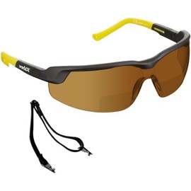voltX 'GT Adjustable' Gafas de Seguridad de Lectura bifocales adjustables, (MARRÓN dioptria 2.0) Certificado CE EN166FT, Revestimiento antiempañamiento, Lentes UV 400. Bifocal Safety Readers.