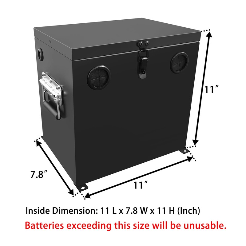 Peastorm 12V Car/RV/Marine Battery Box, Steel Battery Relocation Kit for