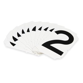 Brady 5050-3 Gothic Quik-Align 2" Height, 1-1/4" Width, B-933 Vinyl, Black Color Number, Legend "3" (Pack Of 10)