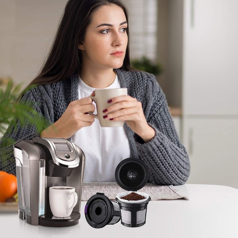 Reusable K Cups with Paper Filters Set, Including 4 Pack