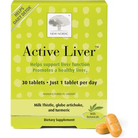 NEW NORDIC Active Liver 30-Day Supply, Daily Liver Supplement, Milk Thistle, Artichoke & Turmeric, 30 Tablets (Pack of 1)