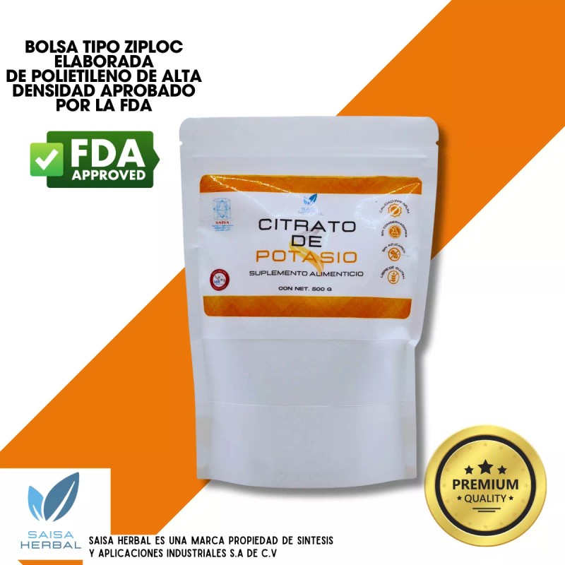 Saisa Herbal Citrato De Potasio En Polvo Bolsa Con 500