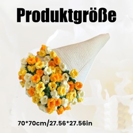 fufupaw Bouquet Blanket, Knitted Blanket with Crochet Flowers, Flower Bouquet Blanket, 70 x 70 cm Material Package, Includes 9 Yarn Rolls, Crochet Hook and Needle, Birthday Gifts, Bridesmaid Gift