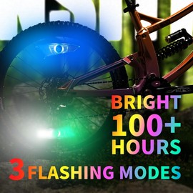 Bike Spoke Lights, LED Bicycle Spoke Lights, Adjustable Brightness Mode Spoke Lights, Waterproof Night Cycling Spoke Lights, Bicycle Wheel Lights, Green, Yellow, Pink, Colorful, Blue, etc.