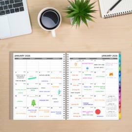 2026 Appointment Book - January - December 2026, Appointment Planner with Weekly ＆ Monthly Spread, 8.5'' x 10.5'', Large, 15 Minute Increments, 2026 Daily Planner with Pockets, Tabs, Flexible Cover