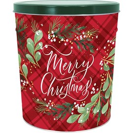 C.R. Frank Popcorn - Gourmet Popcorn Tin, 6.5 Gallon, Christmas Plaid (All Cheese)