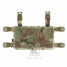 Krydex Tactical MK5 Micro Fight Chassis Laser Cut Chest Rig Lightweight Tactical Vest 5.56 MP7  Placard - Color: MCBK