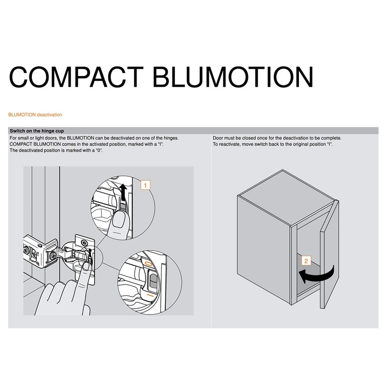 Blum 39C355B.25 Compact BLUMOTION 39C Hinge, Soft-Close, 110 Degree, 1-9/16