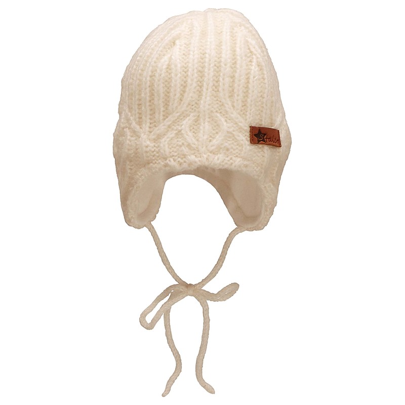Sterntaler Girls Knitted Hat Leaf Pattern Hat, ecru