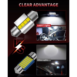 LASFIT 31mm LED bulb Festoon 30MM DE3175 DE3021 6428 DE3022 Error Free 400LM High Bright White for Dome Map Door Interior Door Trunk Lights, Marine LED BULB Navigation Boat Anchor Lights(2pcs)