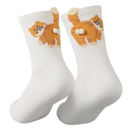 Cute Cat Socks with Balls Novelty Hosiery for Women Soft Cotton Funny Kitten Animal Socks Cute Gifts for Cat Lovers (BGE)