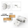 Chibery 10 Pack 1/2" Overlay Semi-Partial Wrap Around Hinges, Self