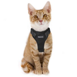 Arnés para gatos a prueba de escapar para perros pequeños, arnés de malla ajustable para cachorros, gatitos, diseño sin tirones con clip para correa  
