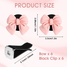 6 Pcs Pink Bow Car Vent Clips,Cute Car Air Freshener Vent Clips Pink Cars Accessories Interior Cars Air Conditioning Vents Decorations for Carss Trucks